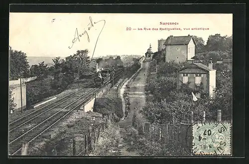 AK Suresnes, Le rue des Radiguelles, vue Artistique