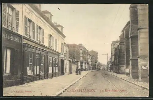 AK Gennevilliers, la Rue Saint-Denis, Café-Restaurant de l'Etoile