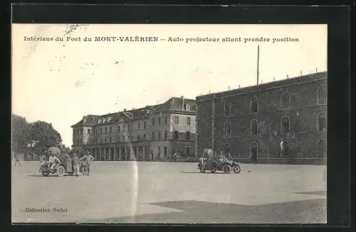 AK Mont-Valérien, Intérieur du Fort, Auto projecteur allant prendre position
