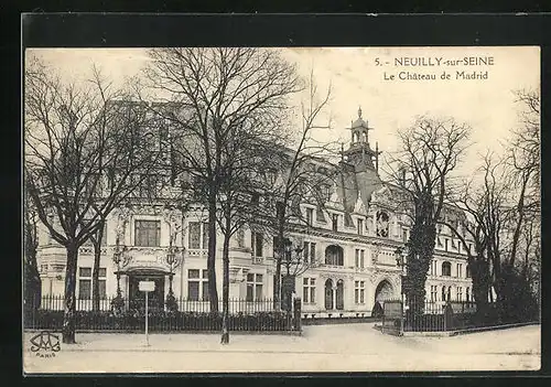 AK Neuilly-sur-Seine, le Chateau de Madrid