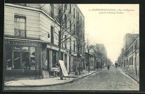 AK Grand-Montrouge, Rue de Bagneux, prise de l'Avenue Verdier