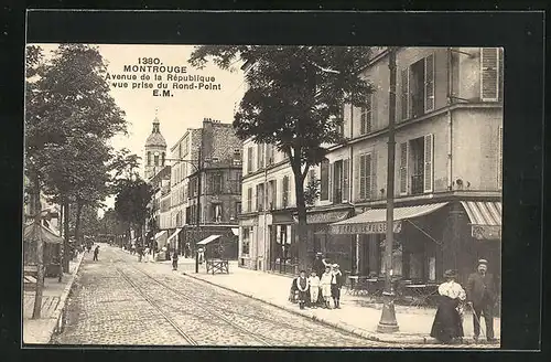 AK Montrouge, Avenue de la République vue prise du Rond-Point