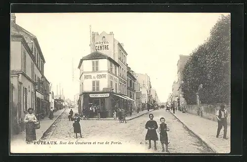 AK Puteaux, Rue des Couteres et rue de Paris
