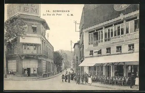 AK Suresnes, La Rue du Pont