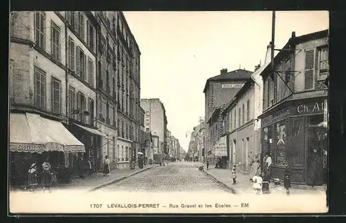 AK Levallois-Perret, Rue Gravel et les Ecoles