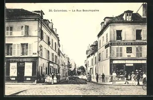 AK Colombes, La Rue Beaurepaire