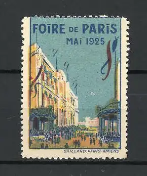 Reklamemarke Paris, Foire 1925, geschmücktes Ausstellungsgelände