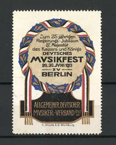 Reklamemarke Berlin, Deutsches Musikfest des allg. deutschen Musiker-Verbands 1913, Siegerkranz