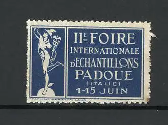Reklamemarke Padoue, II. Foire Internationale d'Echantillons, Standbild Hermes