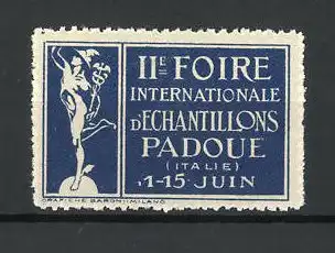 Reklamemarke Padoue, II. Foire Internationale d'Echantillons, Hermes Standbild