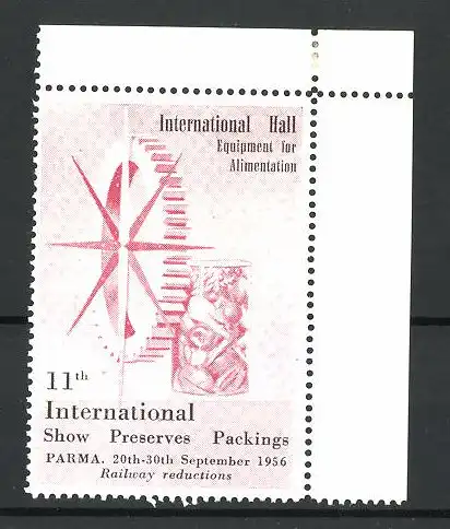 Reklamemarke Roma, 11. International Show Preserves Packings 1956, Messelogo