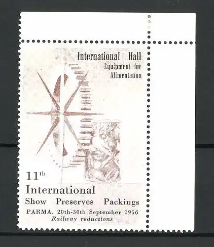 Reklamemarke Parma, 11. International Show Preserves Packings 1956, Messelogo