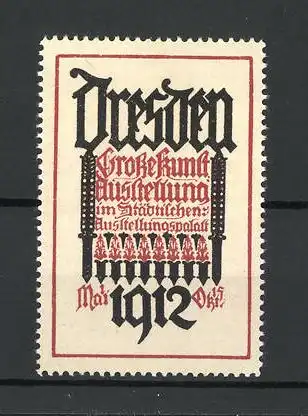 Reklamemarke Dresden, Grosse Kunstausstellung 1912