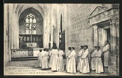 AK Solesmes, Colonie de vacances a l`Abbaye, La Manecanterie, Kinderchor