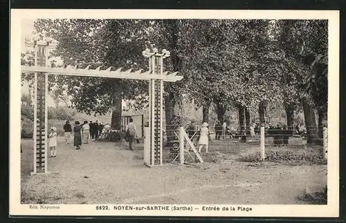 AK Noyen-sur-Sarthe, Entree de la Plage