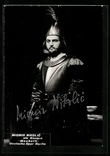 AK Berlin, Deutsche Oper, Opernsänger Miomir Nikolic als Banquo Macbeth, Autograph