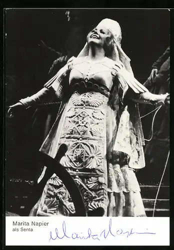 AK Opernsängerin Marita Napier als Senta, Autograph
