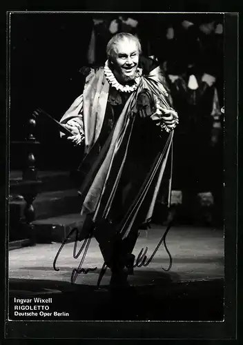 AK Berlin, Deutsche Oper, Opernsänger Ingvar Wixell als Rigoletto, Autograph
