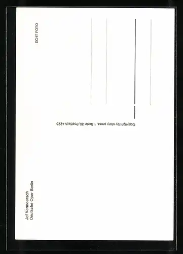AK Berlin, Deutsche Oper, Opernsänger Jef Vermeersch mit Bart, Autograph
