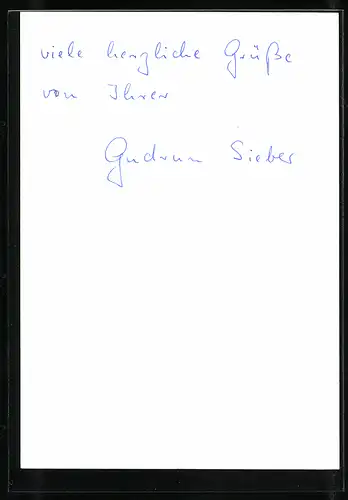 AK Berlin, Deutsche Oper, Opernsängerin Gudrun Seiber als Gretel in Hänsel und Gretel, Autograph