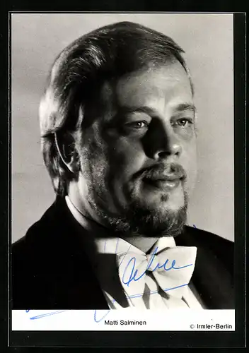 AK Opernsänger Matti Salminen mit Bart, Autograph