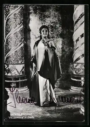 AK Opernsängerin Ileana Sinnone als Desdemona in Otello, Autograph