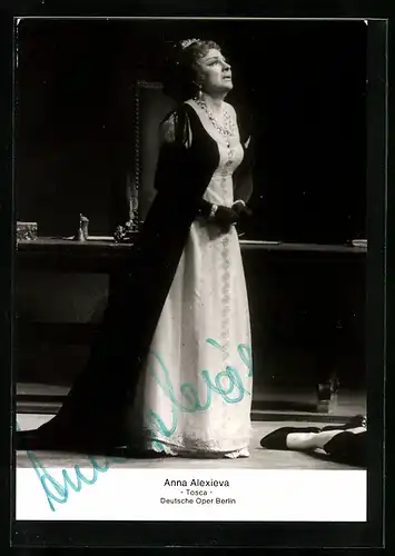 AK Berlin, Deutsche Oper, Opernsängerin Anna Alexieva in Tosca, Autograph