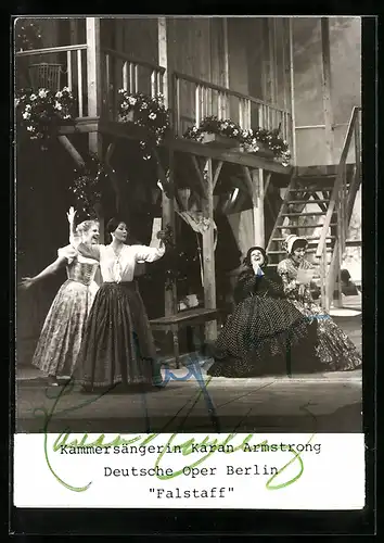 AK Berlin, Deutsche Oper, Opernsängerin Karan Armstrong in Falstaff, Autograph