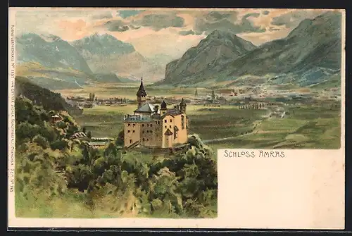 Künstler-AK Innsbruck, Schloss Amras