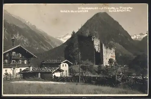 AK Wald im Pinzgau, Ruine Hieburg und Hieburgbauer