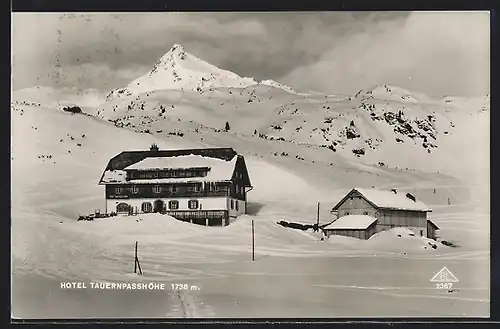 AK Tweng, Hotel Tauernpasshöhe im Schnee