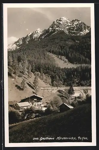 AK Telfes, Am Gasthaus Kirchbrücke