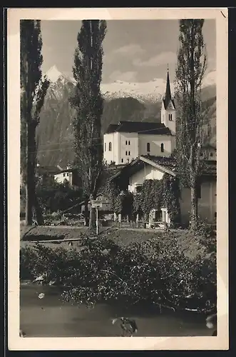 AK Kaprun, Ortsansicht mit Kitzsteinhorn