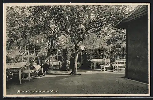 AK Erfurt, Ursulinenkloster, Lyzeum und Oberlyzeum, Frauen- u. Haushaltungsschule, Schülerinnen am Sonntagnachmittag