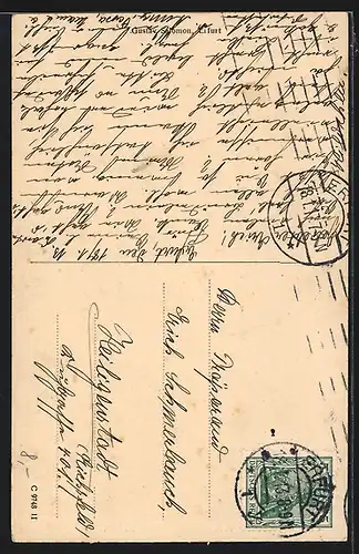 AK Erfurt, Gustav Adolf-Denkmal mit Gustav Adolfs Trutzlied