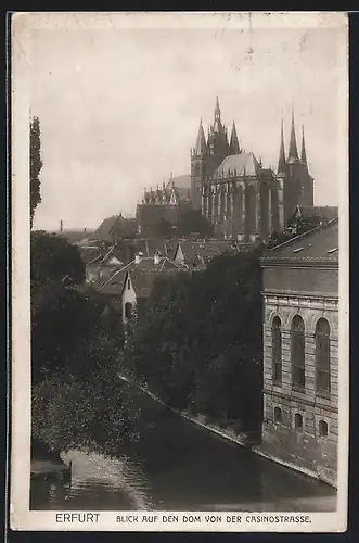 AK Erfurt, Blick auf den Dom von der Casinostrasse