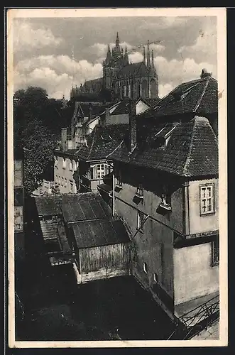 AK Erfurt, Ortspartie mit Blick zum Dom