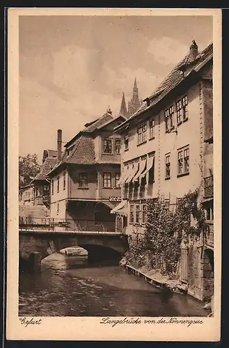 AK Erfurt, Langebrücke von der Nonnengasse