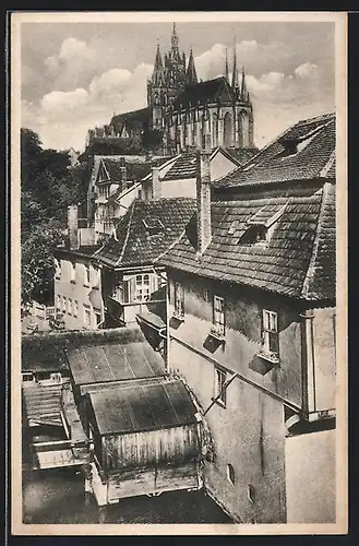 AK Erfurt, Blick zum Dom bei Tag