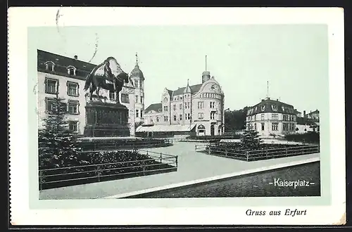 AK Erfurt, Denkmal am Kaiserplatz