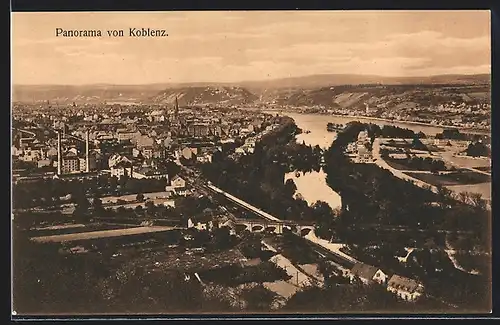 AK Koblenz, Panorama über die Stadt