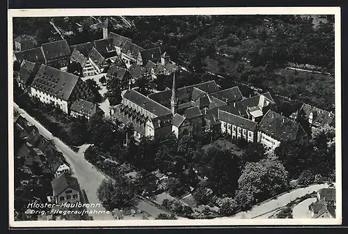 AK Maulbronn, Kloster vom Flugzeug aus gesehen