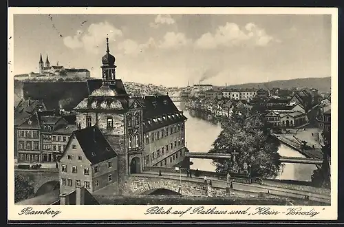 AK Bamberg, Blick auf Rathaus und Klein-Venedig