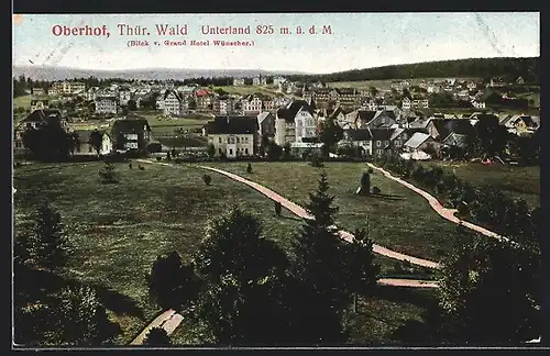 AK Oberhof-Unterland /Thür. Wald, Blick vom Grand-Hotel Wünscher auf den Ort