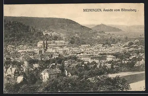 AK Meiningen, Ansicht vom Bibrasberg