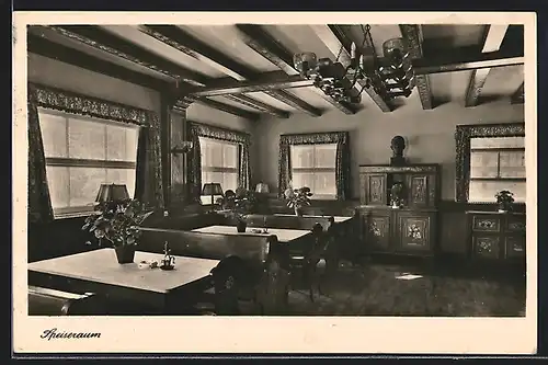 AK Oberhof / Thür. Wald, Haus der Stadt Erfurt, Speiseraum, Innenansicht