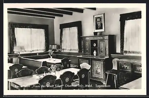 AK Oberhof /Thür. Wald, Ferienheim Haus der Stadt Erfurt, Tagesraum