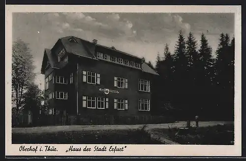 AK Oberhof i. Thür., Am Erholungsheim Haus der Stadt Erfurt