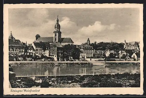 AK Kitzingen /Mainfranken, Ortsansicht vom Wasser aus