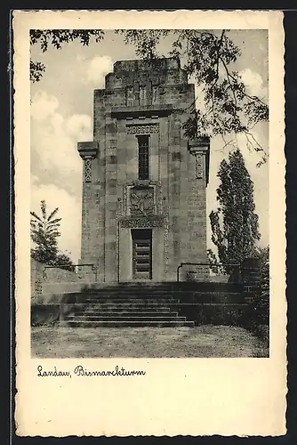 AK Landau / Pfalz, Partie am Bismarckturm